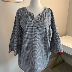 The Oprah Magazine Collection for Talbots Size 2X Ladybug Gingham Bell Sleeve